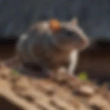 Close-up of a roof rat in its natural habitat