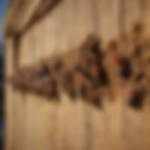 Close-up of a termite infestation in wood structures