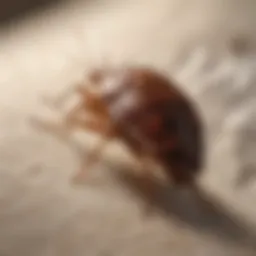 Close-up of a bed bug on a fabric surface