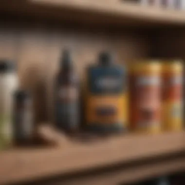 Mole Deterrent Options Available Various mole deterrent products displayed on a shelf
