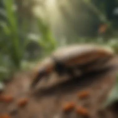 The Role of Beneficial Insects in Pest Management Close-up of a healthy garden ecosystem with beneficial insects