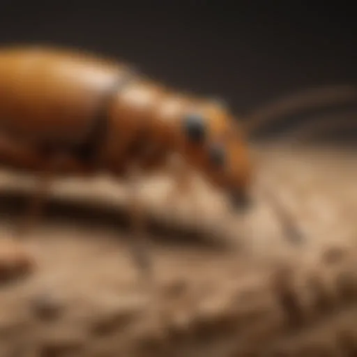 Close-up view of Aptive termite in a wooden structure