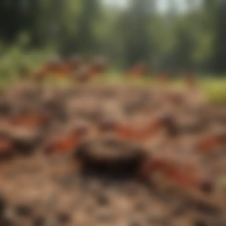 Fire ants in their natural habitat