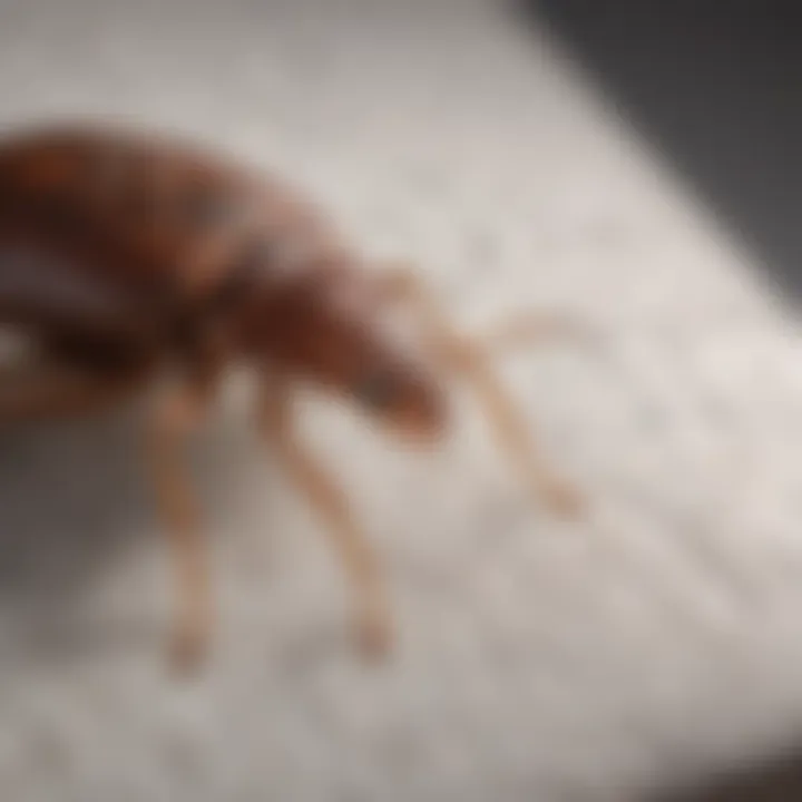 Close-up of a bed bug on a mattress