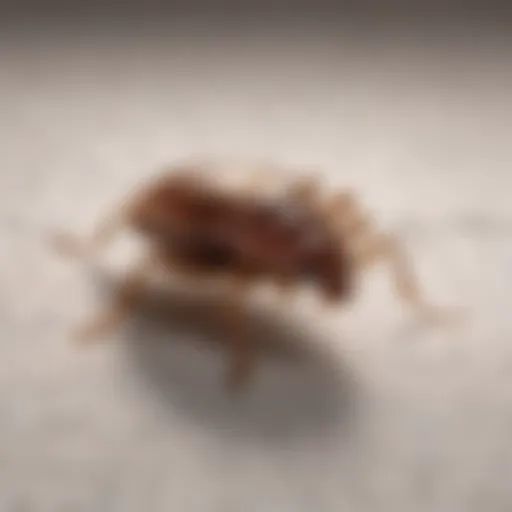 Close-up of a bed bug on a mattress