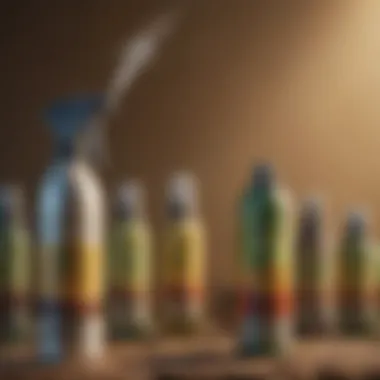 Diverse Bug Spray Formulations for Ant Control Illustration of various bug spray bottles targeting ants