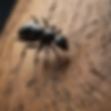 Close-up of carpenter ants on wood