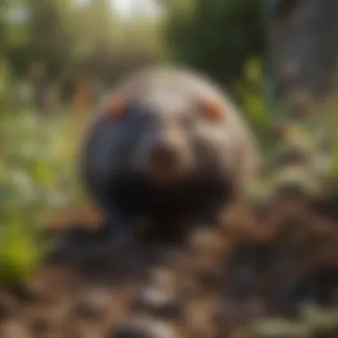 Identifying Mole Activity in Your Garden A vibrant garden with visible mole activity