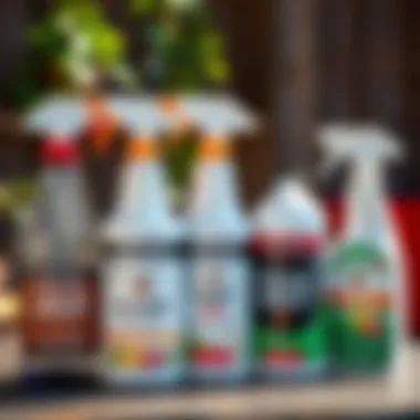Comparing Natural and Chemical Tick Sprays Bottles of natural and chemical tick sprays displayed