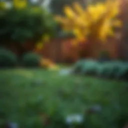 A lush residential yard with visible tick hotspots