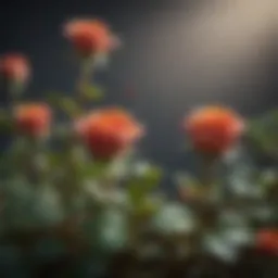 A close-up of a rose plant affected by pests