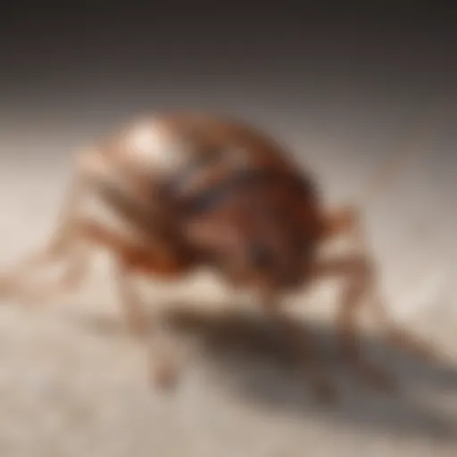 Close-up view of a bed bug on fabric