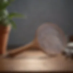 A sleek rechargeable fly swatter on a wooden table