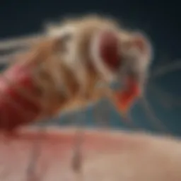 Close-up of a mosquito bite showing redness and swelling