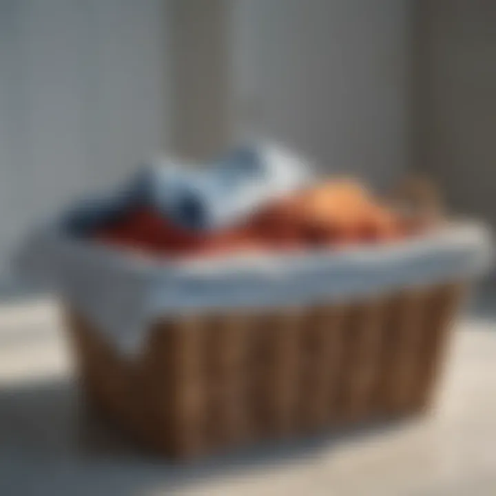 Laundered clothes in a basket