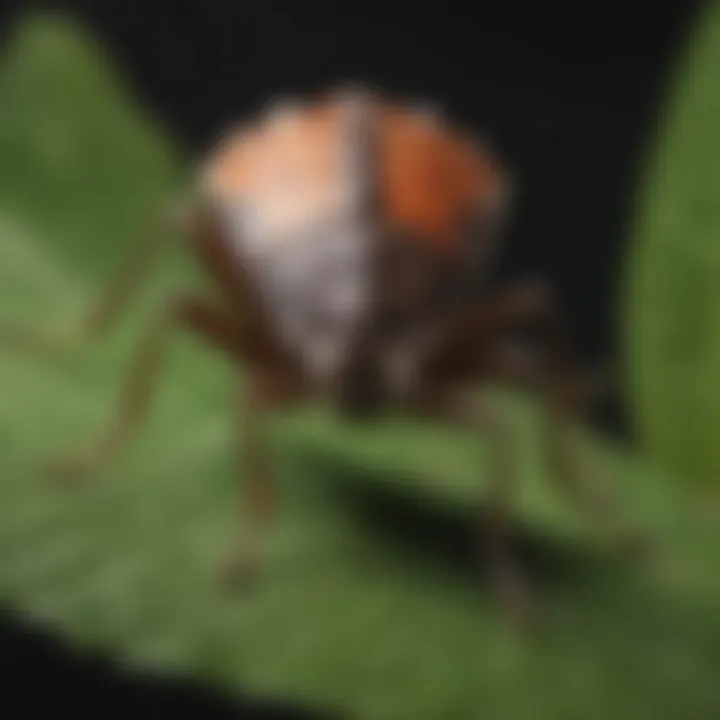 Close-up of a stink bug on a leaf