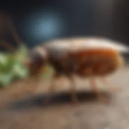 Illustration showing flea life cycle stages