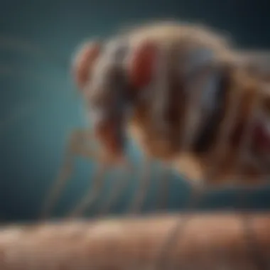 Close-up view of a mosquito on skin