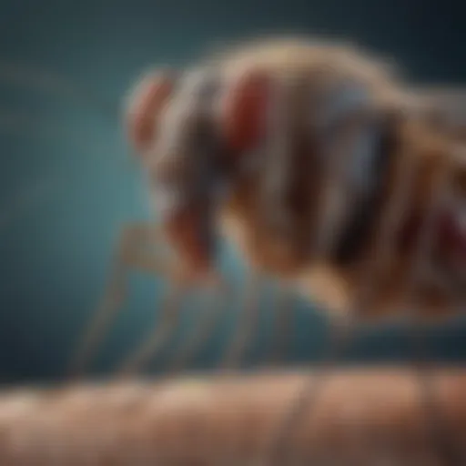 Close-up view of a mosquito on skin