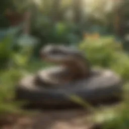Close-up of a snake in a garden