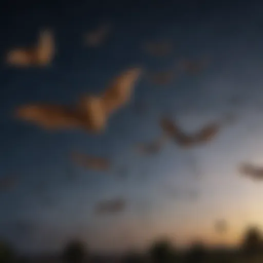 A bat in flight under a starry sky