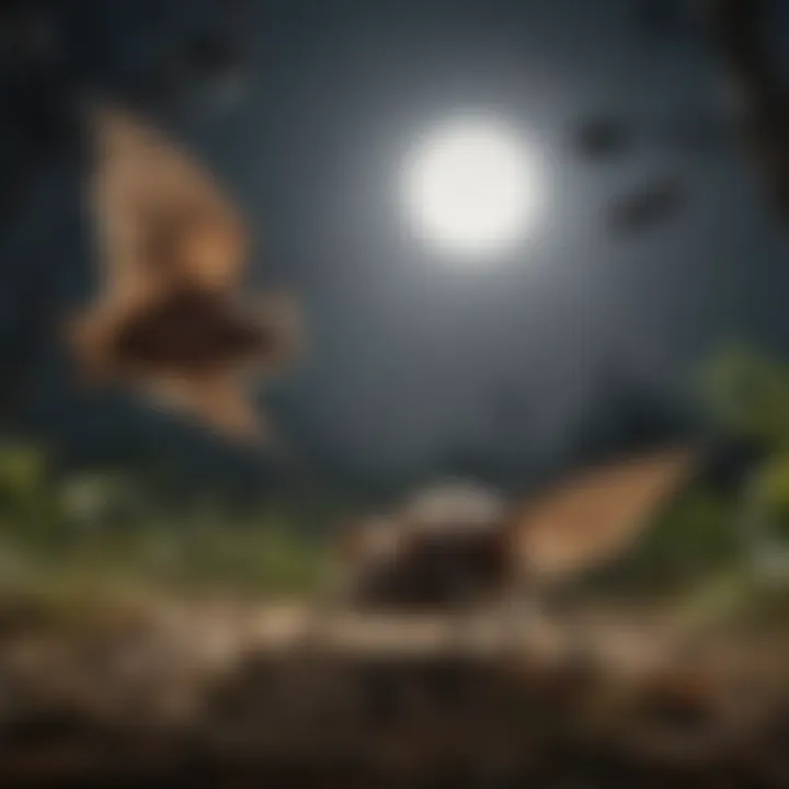 Illustration of the relationship between bats and ticks in an ecosystem