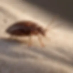 Close-up of bed bug on fabric