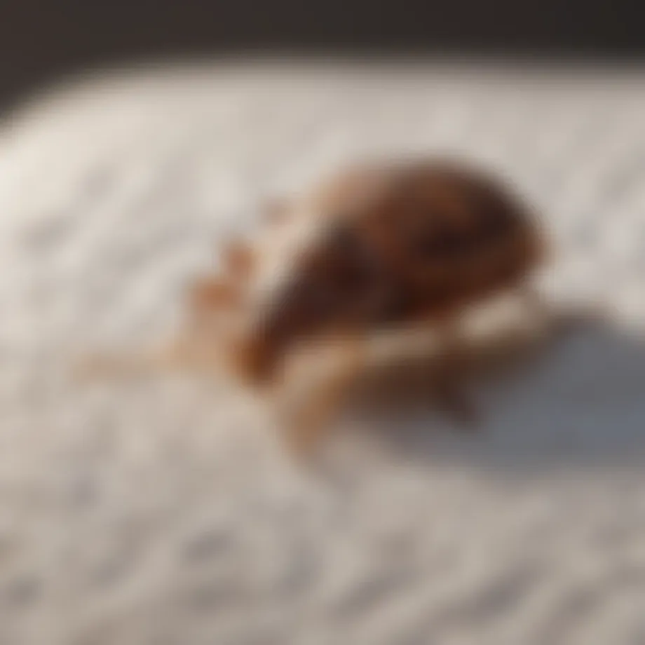 Close-up of a bed bug on a mattress