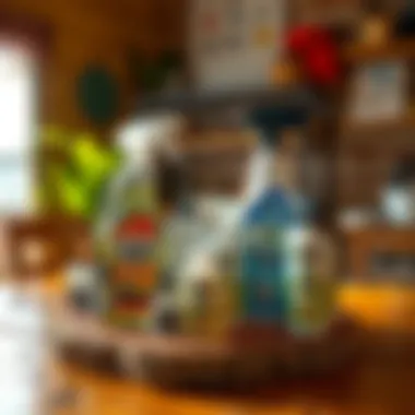 Eco-Friendly Pest Control Solutions Eco-friendly pest control products displayed on a wooden table.