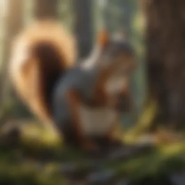 A detailed view of a squirrel in a natural habitat