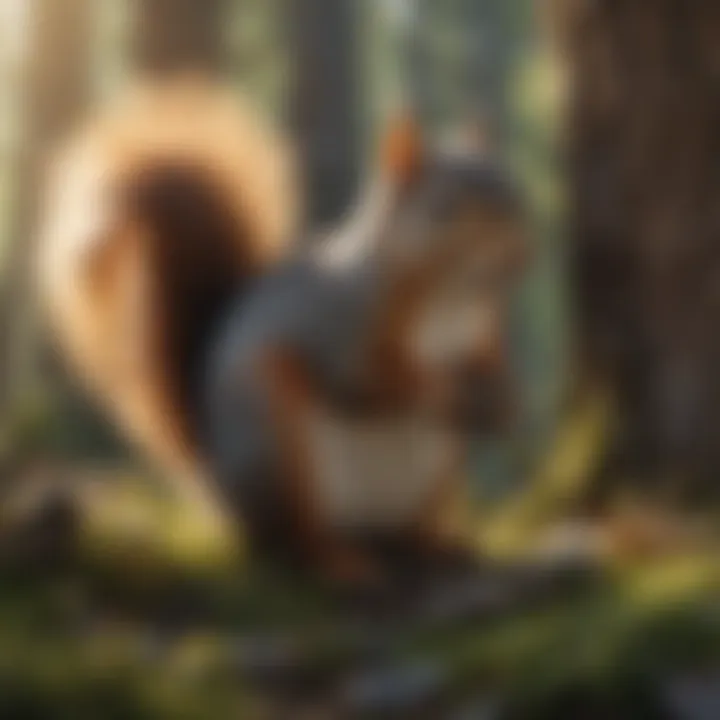 A detailed view of a squirrel in a natural habitat