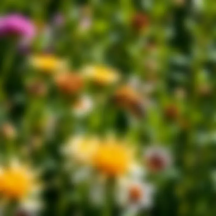 A well-maintained garden with bees