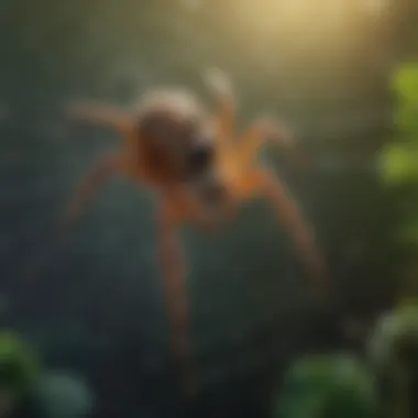 Understanding the Spider: A Close Encounter Close-up of a spider on a web in a backyard