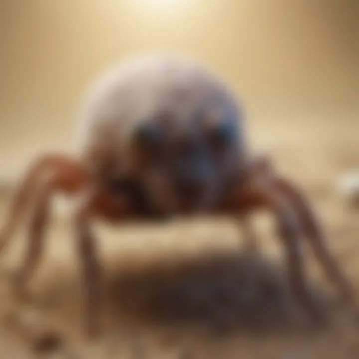 Close-up of a dust mite under a microscope