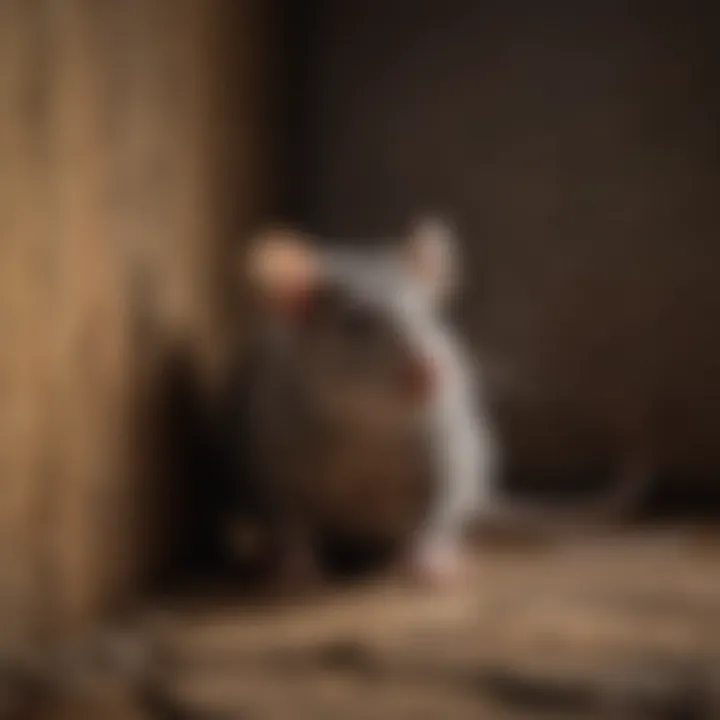 Close-up of a rat in a hidden corner