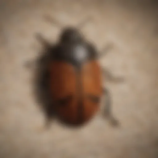 Close-up of carpet beetles on fabric