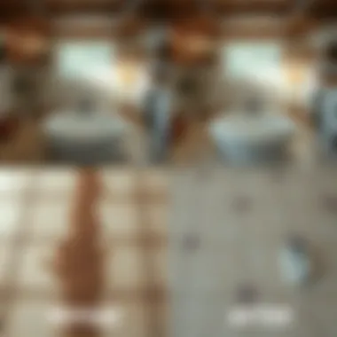 Transformation of Tile Floor Post Treatment Before and after comparison of tile floor treatment