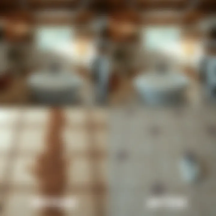 Transformation of Tile Floor Post Treatment Before and after comparison of tile floor treatment