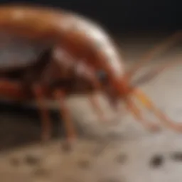 Close-up view of a German cockroach