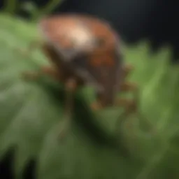 Close-up of a stink bug on a leaf