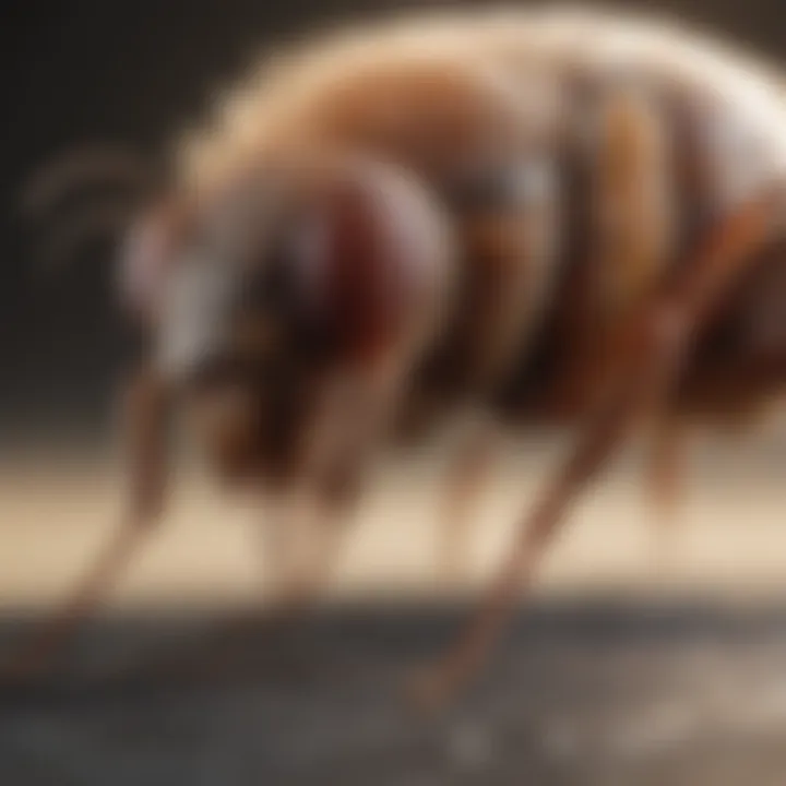 Close-up of a flea on a pet's fur