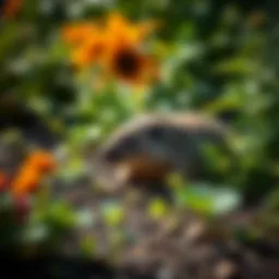 Healthy garden with vibrant plants shielded from gopher activity