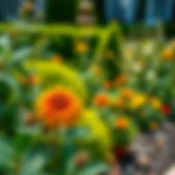 Beautifully landscaped yard with bee-repelling plants