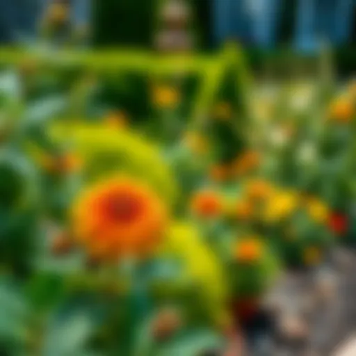 Landscaping with Bee-Repelling Plants Beautifully landscaped yard with bee-repelling plants