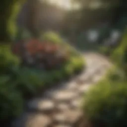 Lush garden with flea-resistant plants