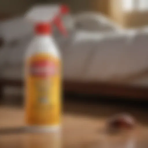 Close-up of Ortho Home Defense Bed Bug Killer spray bottle