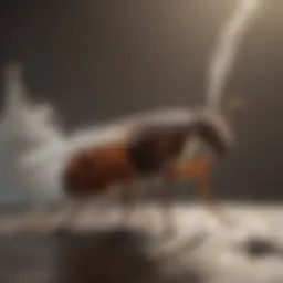 A flea fogger in action, releasing a fine mist