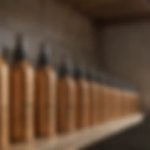 Variety of termite sprays on a shelf