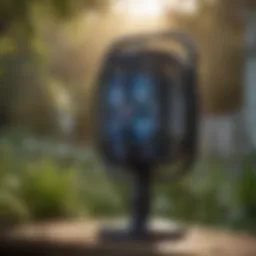 High-performance outdoor bug zapper in a garden setting
