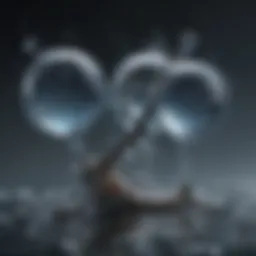 The molecular structure of water showcasing its unique bonding properties.